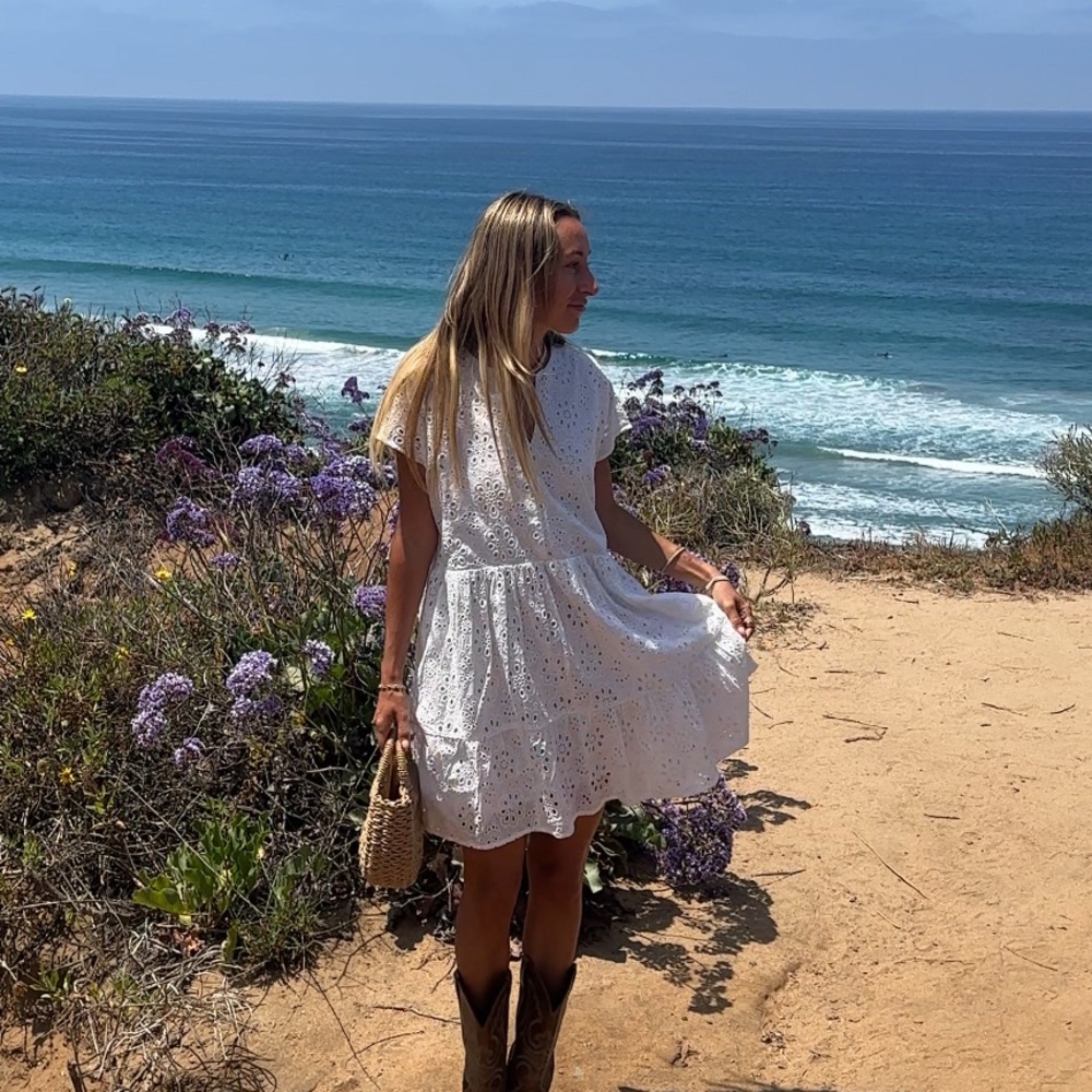 Called to surf White Eyelet Dress